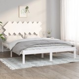 VidaXL Cadru pat 5FT King Size, alb, 150x200 cm, lemn masiv