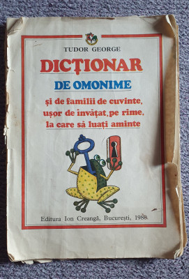 Dictionar de omonime si de familii de cuvinte, Tudor George, 1980, 90 pagini foto