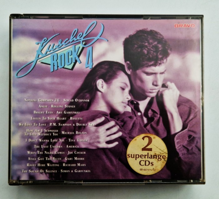 2 cd&#039;s Var. - KUSCHELROCK 4 VG+ / VG+ _ CBS Germania 1990 pop soft rock anii 90