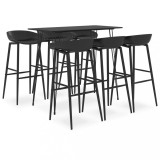 Cumpara ieftin Set mobilier de bar, 7 piese, negru