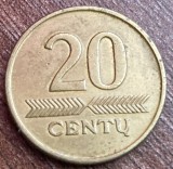 C50 - Moneda foarte veche - Lituania - 20 centu - 1998