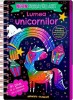 Lumea Unicornilor. Scratch Art Neon - Carte Copii, Povesti, Editura Flamingo. Activitate creativa cu racleta lemn, 12 pagini razuit, 32 colorat