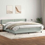 Cumpara ieftin Pat box spring cu saltea, gri deschis, 200x210 cm, catifea