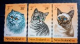 Noua Zeelanda 1983 pisici de rasa fauna animale feline serie 3v.neștampilata