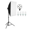 Softbox cu soclu de 4 becuri, trepied reglabil 200 cm, 4 becuri de 150W