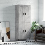 vidaXL Dulap &icirc;nalt, gri beton, 69,5x34x180, lemn compozit