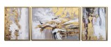 Cumpara ieftin Tablou abstract cu auriu set 3 piese cu rama pictat manual, Imaginatie, 215x75cm ulei pe panza in relief, Vicentiu Done