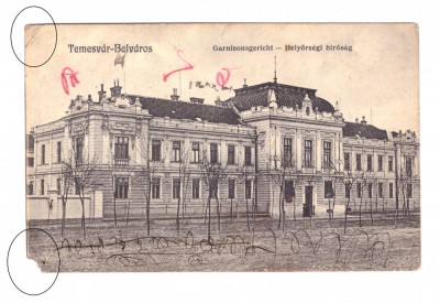 CP Timisoara - Comandamentul garnizoanei, circulata 1917, mazgalita foto