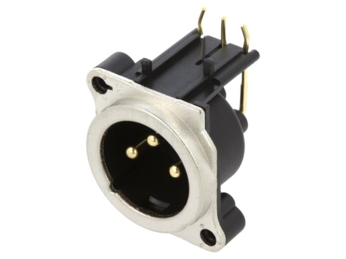 Plastic Panel Mount PCB 3 Pin Connector