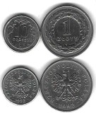 POLONIA LOT / SET Nr 4 , 2 buc : 10 Groszy + 1 ZLOT 1992