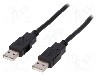 Cablu din ambele par&amp;#355;i, USB A mufa, USB 2.0, lungime 3m, negru, BQ CABLE - CAB-USB2AA/3.0-BK