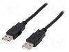 Cablu din ambele par&amp;amp;#355;i, USB A mufa, USB 2.0, lungime 1.8m, negru, BQ CABLE - CAB-USB2AA/1.8-BK foto