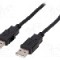 Cablu din ambele par&amp;#355;i, USB A mufa, USB 2.0, lungime 1m, negru, BQ CABLE - CAB-USB2AA/1.0-BK