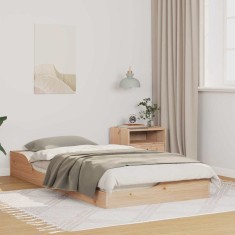 vidaXL Cadru de pat de podea Maro 75 x 190 cm Lemn masiv de pin 873397