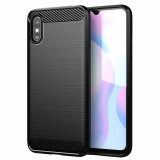 Husa pentru Xiaomi Redmi 9A / Redmi 9AT, Techsuit Carbon Silicone, Black