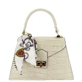 Cumpara ieftin Geanta bej din piele naturala cu esarfa 8953 123