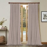 Set draperii din catifea cu rejansa din bumbac tip fagure, Madison, 200x260 cm, densitate 700 g/ml, Lemonade pink, 2 buc