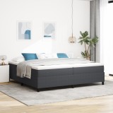 VidaXL Pat cu arcuri și saltea Gri &icirc;nchis 200x200 cm Țesătură din călărie