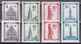 Germania - Zona Franceză - Baden 1949 - Reconstrucția orașului Freiburg, DT + NDT (F.RARA), MNH (2 val. cu usoare pliuri - vezi poze)