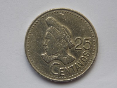 25 CENTAVOS 1988 GUATEMALA foto