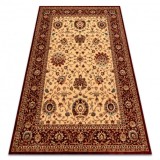 Covor de l&acirc;nă KASHQAI 4303 106 Flori, cadru bej / vin roșu, 120x170 cm