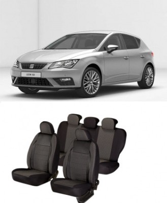 Huse scaune auto dedicate Seat Leon 2013 - 2019 Premium cu insertii piele foto