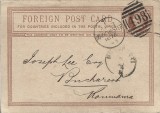 CP896N Foreign post card for countries included in the Postal Union, circulată Manchester &ndash; București, 1876, adresată lui Joseph Lee, Esq
