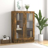 Cumpara ieftin Dulap vitrină, stejar fumuriu, 82,5x30,5x115 cm, lemn prelucrat