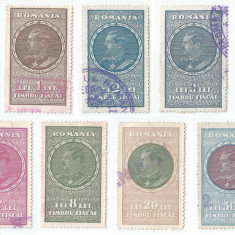 *Romania, lot 644 cu 9 timbre fiscale generale, 1932, oblit.