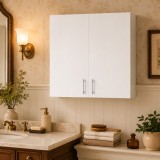 Dulap baie suspendat Roma, front MDF, 2 usi, polita, 80 x 68 cm, alb