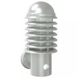 Cumpara ieftin Lampa de perete exterior cu senzor, argintiu, otel inoxidabil