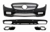 Bara Fata cu Difuzor Bara Spate si Ornamente Cromate Mercedes C-Class C205 A205 Coupe Cabriolet (2014-2019) C63S Design Performance AutoTuning, KITT