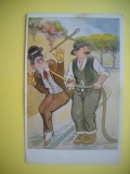 HOPCT 509 W CU...FURTUNUL..IN 1920 ITALIA -CARICATURA VECHE-EUROPA --CIRCULATA