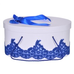 Cutie trusou botez dantela albastra, eleganta si o fundita asortata, Denikos&reg;