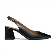 Geox pantofi de piele D GISELDA culoarea negru, cu toc drept, cu toc deschis, D45VCB 0TU66 C9999