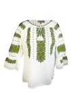 Bluza tip ie dama R46, alb/verde , marimea 5XL