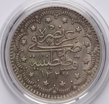 Imperiul Otoman, 5 Kurush, Mehmed V , AH 1.327, anul 2 (1910), Argint.