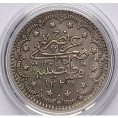 Imperiul Otoman, 5 Kurush, Mehmed V , AH 1.327, anul 2 (1910), Argint.