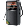 Radio portabil, difuzor incorporat, reincarcabil tip C, cu antena, dimensiuni reduse, baterie reincarcabila de 1000 mAh, negru