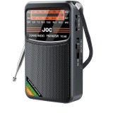 Radio portabil, difuzor incorporat, reincarcabil tip C, cu antena, dimensiuni reduse, baterie reincarcabila de 1000 mAh, negru