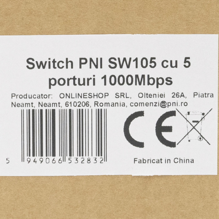 Switch PNI SW105, 5 x 10/100/1000 Mbps, Gigabit, carcasa metalica