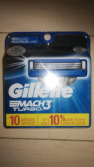 Set 10 rezerve Gillette mach 3 turbo noi usa foto