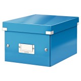 Cutie depozitare carton laminat pliabila cu capac 220 x 160 x 280 mm Leitz WOW Click&amp;Store albastru