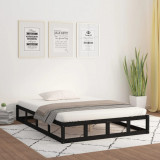 Cadru de pat King Size 5FT, negru, 150x200 cm, lemn masiv GartenMobel Dekor, vidaXL