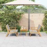 VidaXL Scaune de Grădină cu Masă 3 pcs Negru 90 x 45 x 40 cm