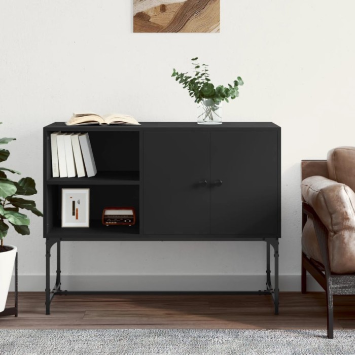 Servantă, negru, 100x40x79,5 cm, lemn prelucrat