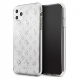 Husa de protectie telefon Guess pentru Iphone 11 Pro, Model Glitter 4G Peony, Plastic TPU, GUHCN58TPESI, Argintiu