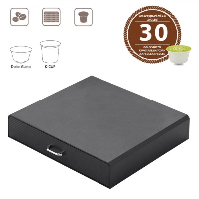 Sertar Organizare Capsule Cafea, Capacitate 30 Capsule, Negru, Plastic foto