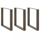 VidaXL Picioare de masă &icirc;n formă de U, 3 buc., oțel natural, 90x(72-73) cm