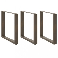 vidaXL Picioare de masă &icirc;n formă de U, 3 buc., oțel natural, 90x(72-73) cm 4013211